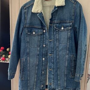 Denim Sherpa-Lined Jacket